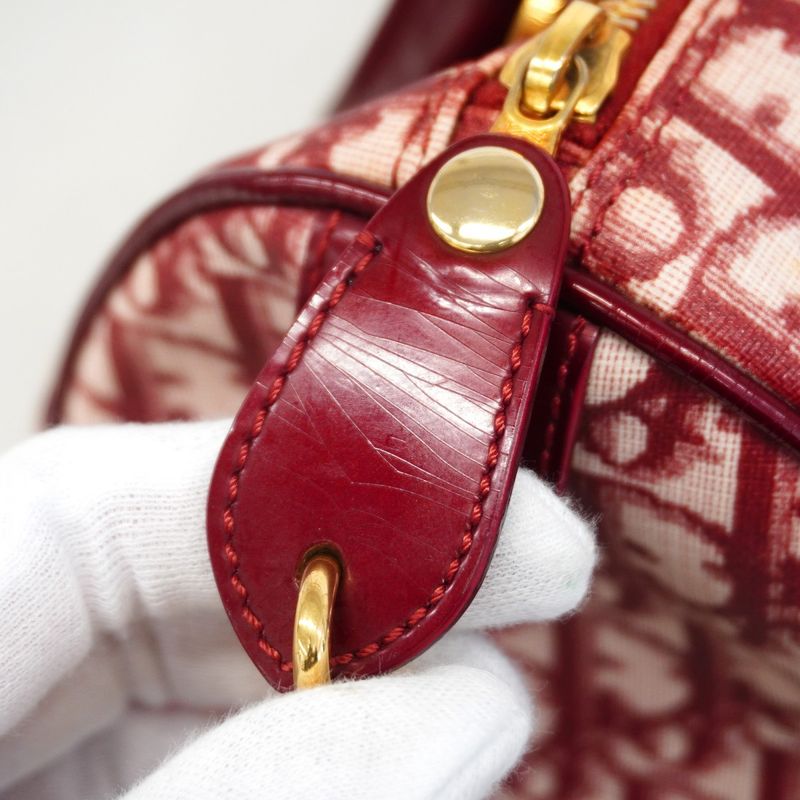 Christian Dior Handbag Trotter PVC Red Gold Hardware Women