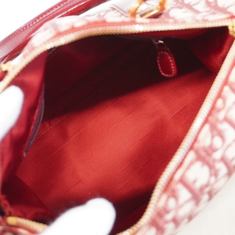 Christian Dior Handbag Trotter PVC Red Gold Hardware Women