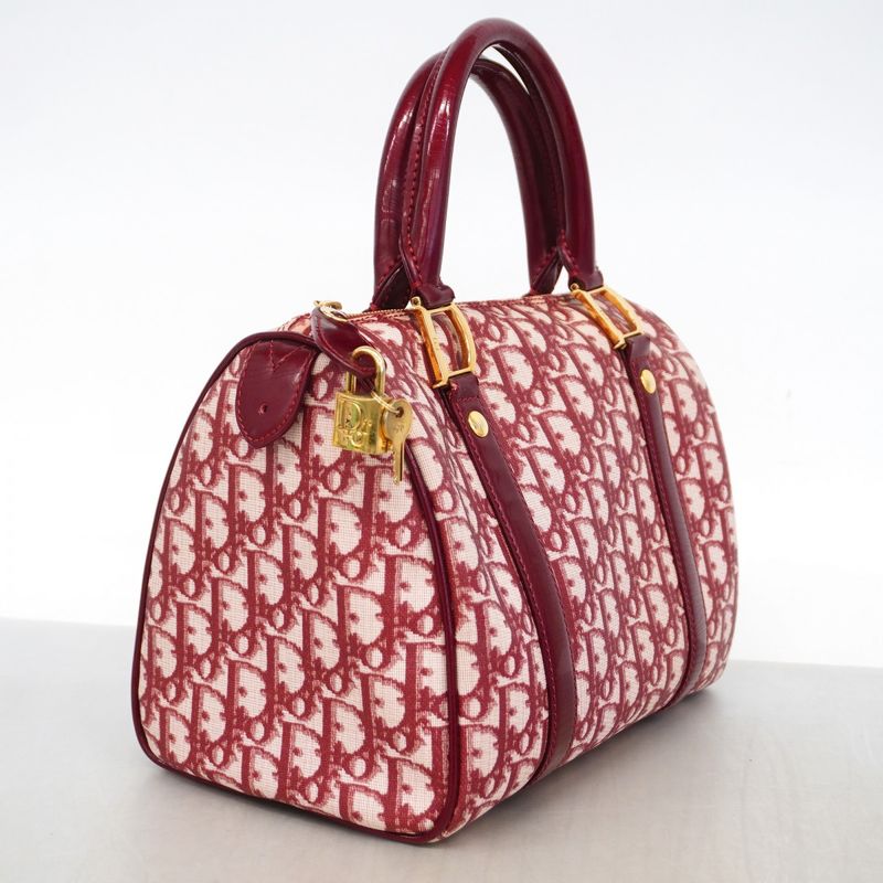 Christian Dior Handbag Trotter PVC Red Gold Hardware Women