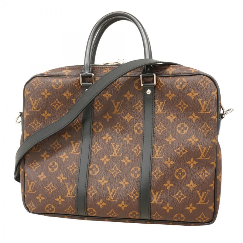 Louis Vuitton Business Bag Monogram Macassar Porte Documents Voyage PM M52005