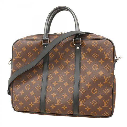 Louis Vuitton Business Bag Monogram Macassar Porte Documents Voyage PM M52005