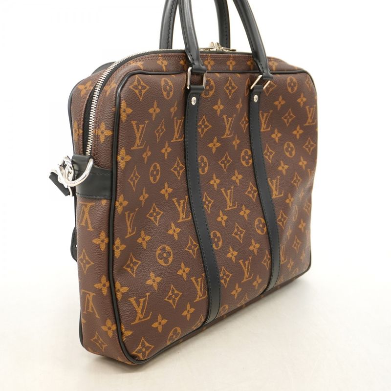 Louis Vuitton Business Bag Monogram Macassar Porte Documents Voyage PM M52005