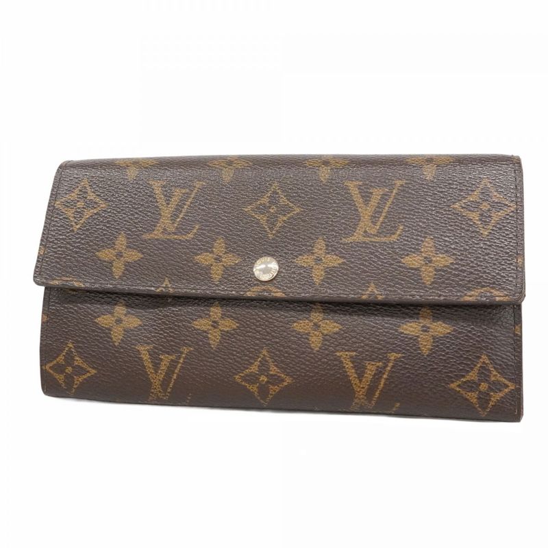 Louis Vuitton Long Wallet Monogram Portefeuille Sarah M61734 Brown Men Women