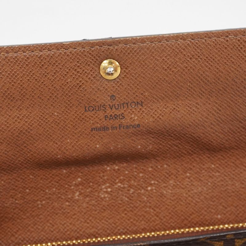 Louis Vuitton Long Wallet Monogram Portefeuille Sarah M61734 Brown Men Women