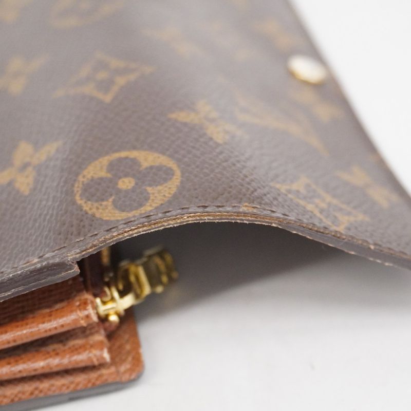 Louis Vuitton Long Wallet Monogram Portefeuille Sarah M61734 Brown Men Women