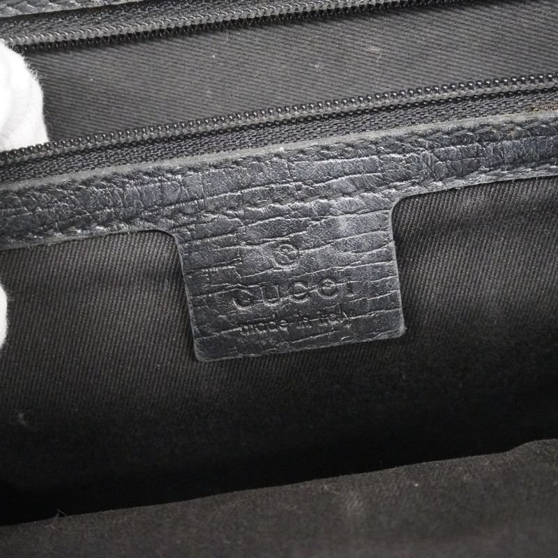 Gucci Tote Bag GG Canvas Bamboo 112530 Canvas Black Beige Silver Hardware Women