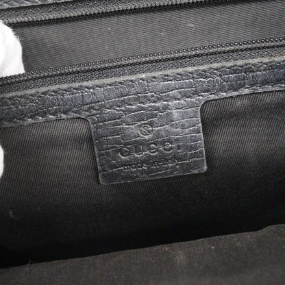 Gucci Tote Bag GG Canvas Bamboo 112530 Canvas Black Beige Silver Hardware Women