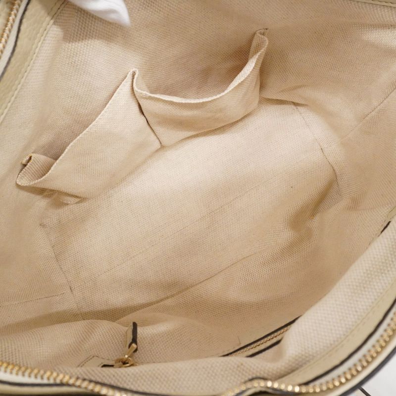 Gucci Handbag Soho 369176 Leather White Chien Pan Gold Hardware 2way Bag Ladies