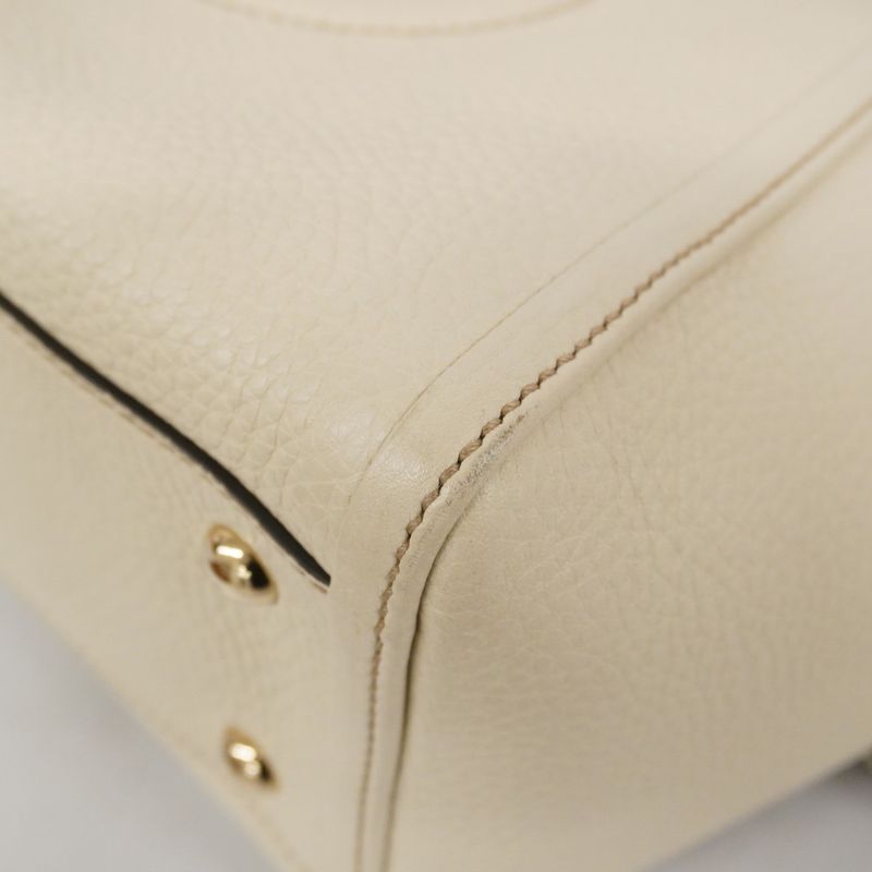 Gucci Handbag Soho 369176 Leather White Chien Pan Gold Hardware 2way Bag Ladies
