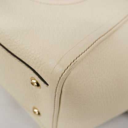 Gucci Handbag Soho 369176 Leather White Chien Pan Gold Hardware 2way Bag Ladies