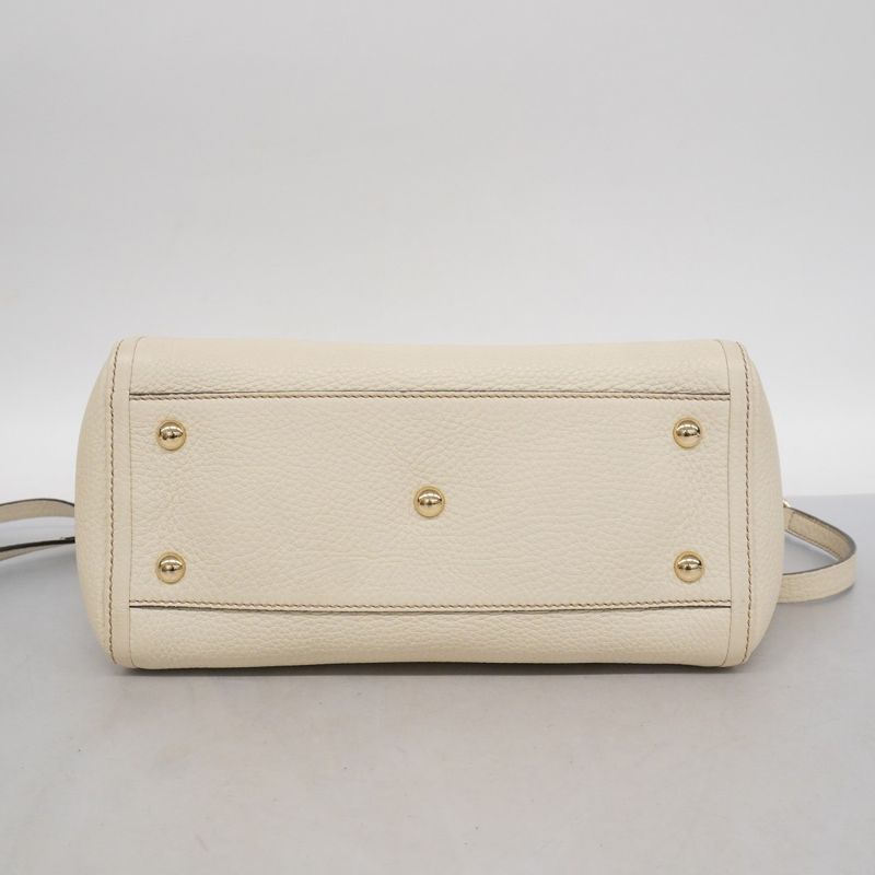 Gucci Handbag Soho 369176 Leather White Chien Pan Gold Hardware 2way Bag Ladies