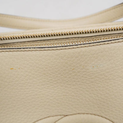 Gucci Handbag Soho 369176 Leather White Chien Pan Gold Hardware 2way Bag Ladies