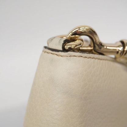 Gucci Handbag Soho 369176 Leather White Chien Pan Gold Hardware 2way Bag Ladies