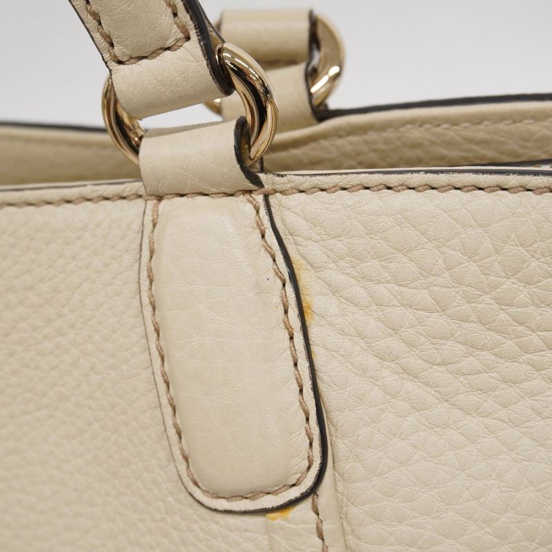Gucci Handbag Soho 369176 Leather White Chien Pan Gold Hardware 2way Bag Ladies