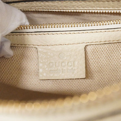 Gucci Handbag Soho 369176 Leather White Chien Pan Gold Hardware 2way Bag Ladies