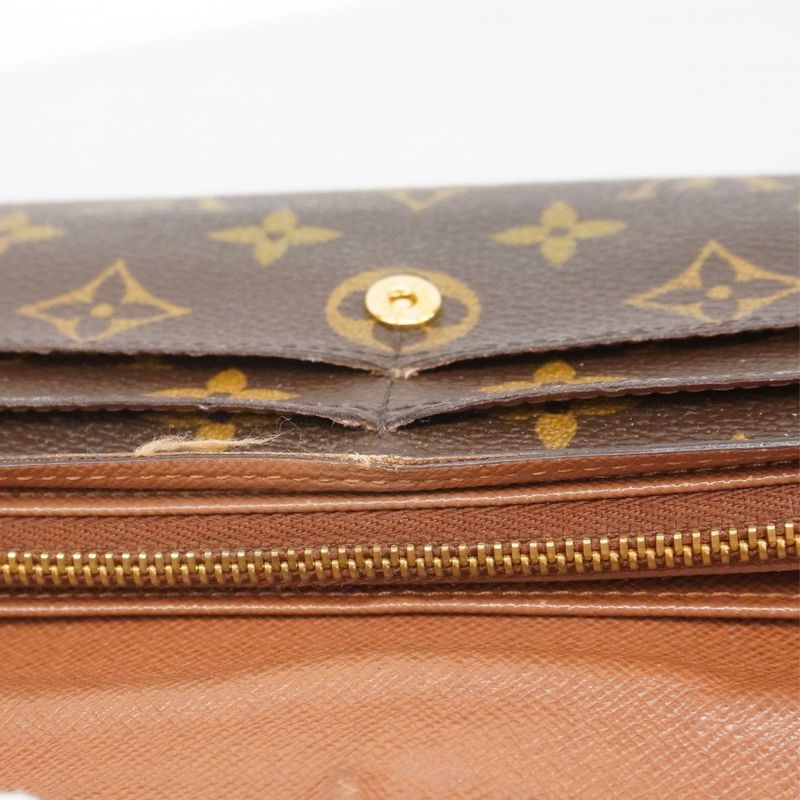 Louis Vuitton Long Wallet Monogram Portefeuille Sarah M61734 Brown Ladies