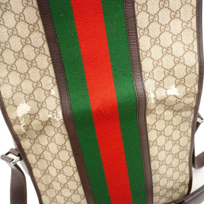 Gucci Shoulder Bag GG Supreme Sherry Line 145844 PVC Brown Silver Hardware Women