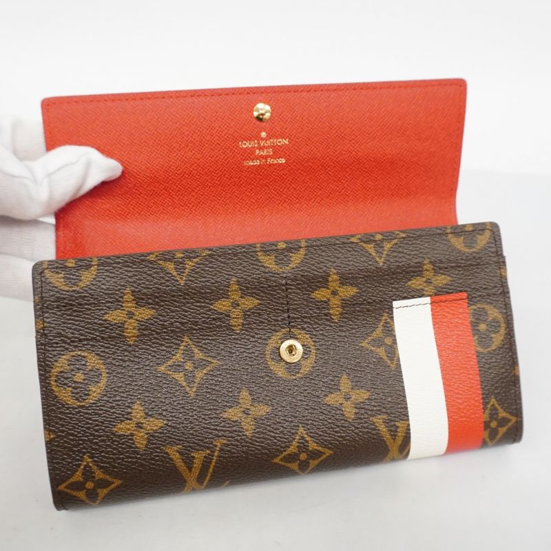 Louis Vuitton Long Wallet Monogram Groom Portefeuille Sarah M60034 Rouge Women