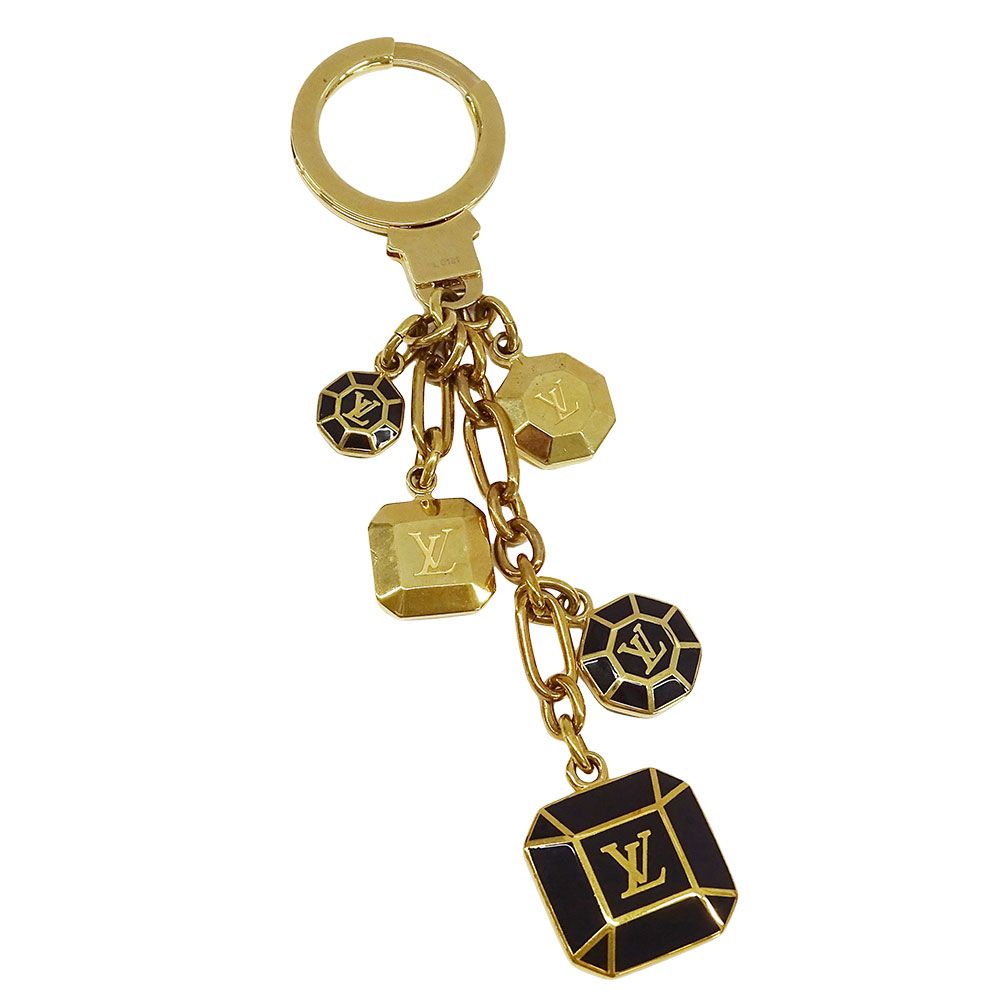 Louis Vuitton Key Holder Women'S Men'S Brand Portocre Cabochon Gold Black