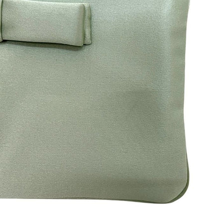Prada Pouch Light Green Satin Preowned 210 Prada Ribbon