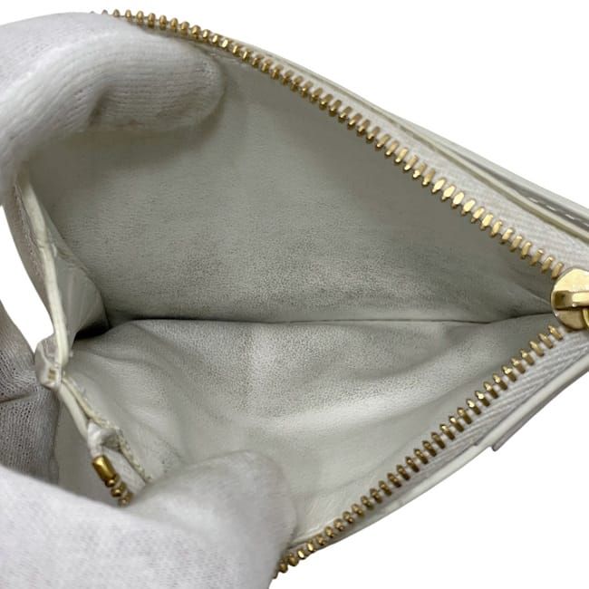 Bottega Veneta Coin Case White Cassette 679843 Coin Purse