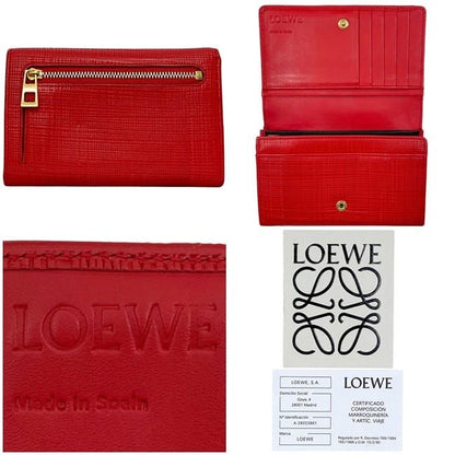 Loewe Bifold Wallet Red Linen Anagram 101.88k98