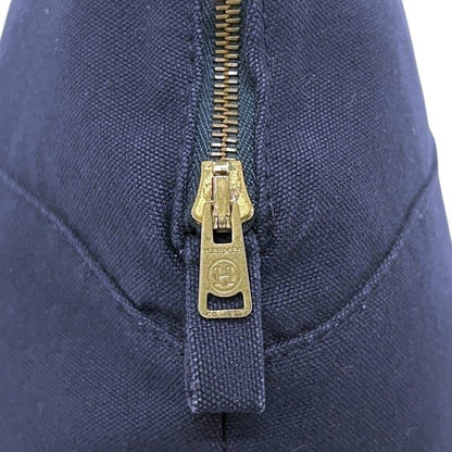 Hermes Pouch GM Navy Bolide Clutch Bag Cotton Preowned