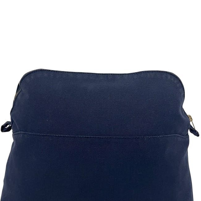 Hermes Pouch GM Navy Bolide Clutch Bag Cotton Preowned
