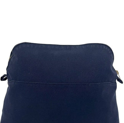 Hermes Pouch GM Navy Bolide Clutch Bag Cotton Preowned