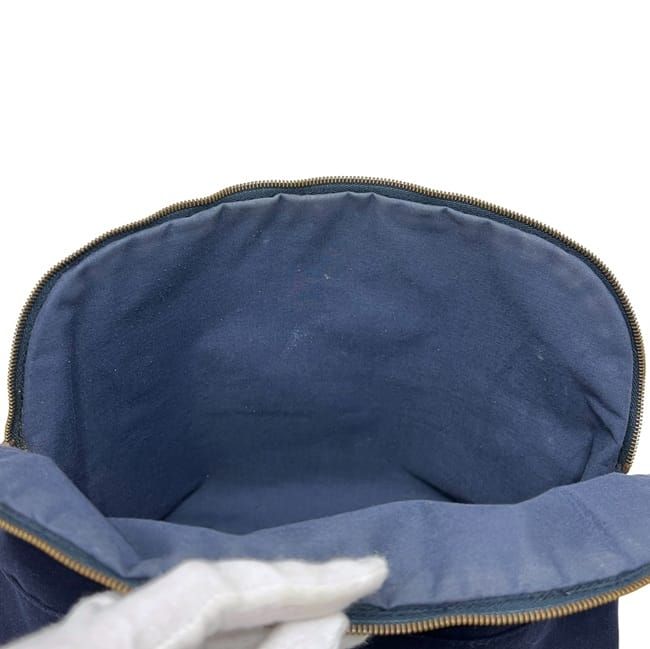 Hermes Pouch GM Navy Bolide Clutch Bag Cotton Preowned