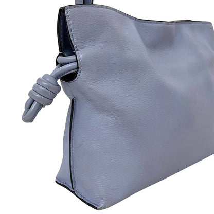 Loewe Shoulder Bag Flamenco Blue Gray Leather Preowned