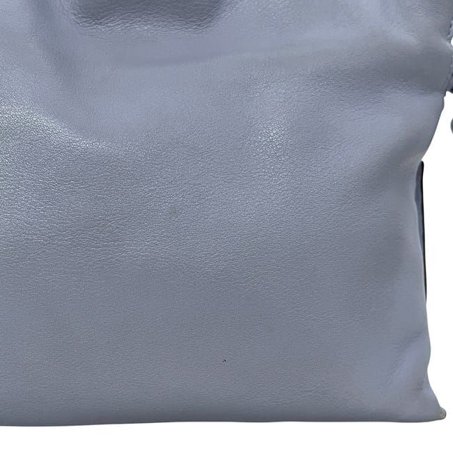 Loewe Shoulder Bag Flamenco Blue Gray Leather Preowned