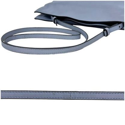 Loewe Shoulder Bag Flamenco Blue Gray Leather Preowned