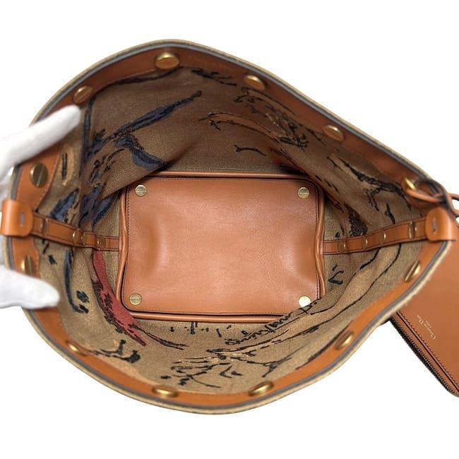 Christian Dior Bucket Bag Medium Beige Brown