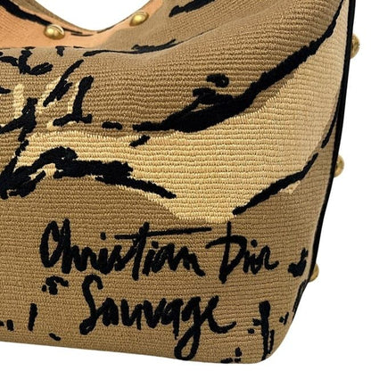 Christian Dior Bucket Bag Medium Beige Brown