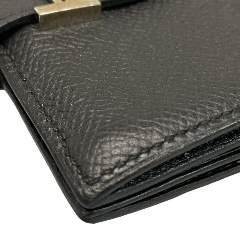 Hermes Coin Case Bearn Black New Shape Hardware Silver Hardware