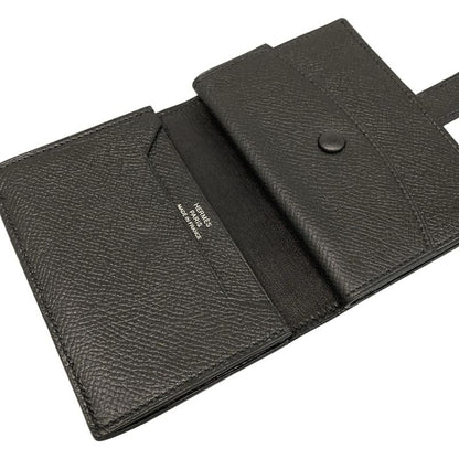 Hermes Coin Case Bearn Black New Shape Hardware Silver Hardware