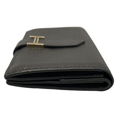 Hermes Coin Case Bearn Black New Shape Hardware Silver Hardware