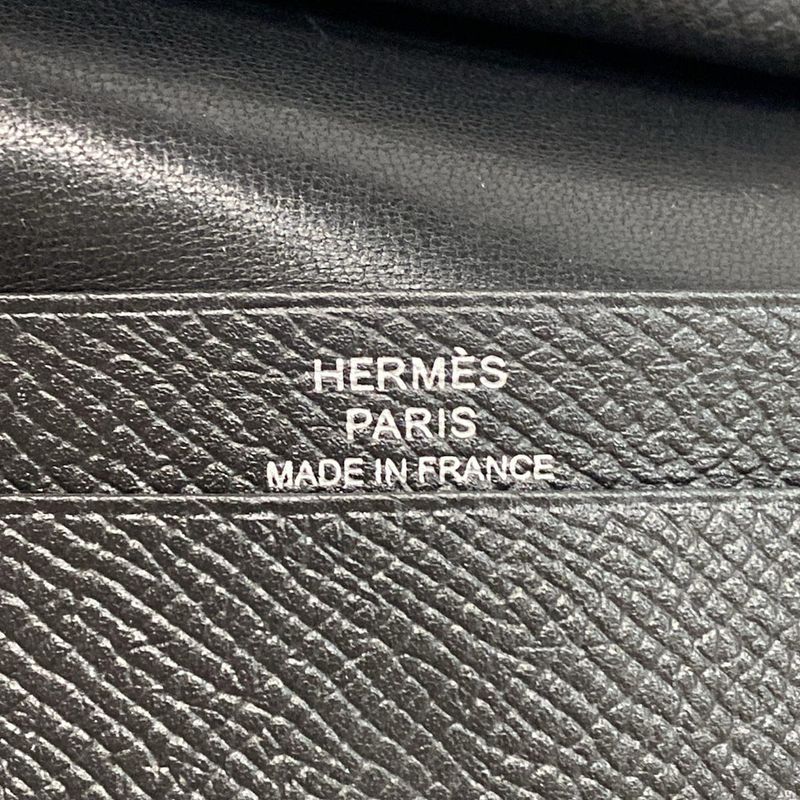Hermes Coin Case Bearn Black New Shape Hardware Silver Hardware
