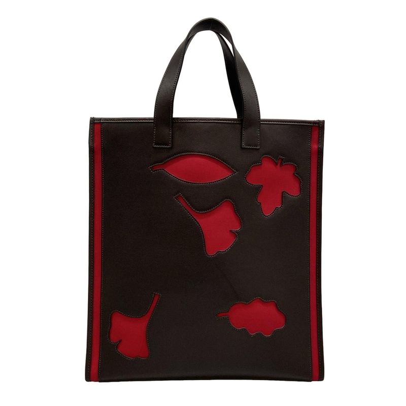 Hermes Petite Ash Tote Bag Dark Brown And Red Petite Ash
