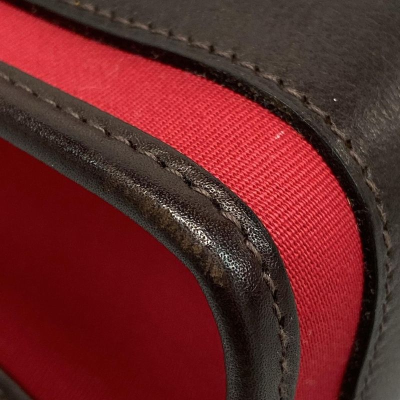 Hermes Petite Ash Tote Bag Dark Brown And Red Petite Ash