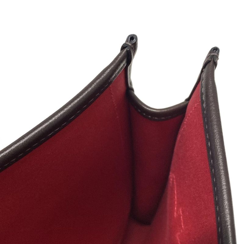 Hermes Petite Ash Tote Bag Dark Brown And Red Petite Ash