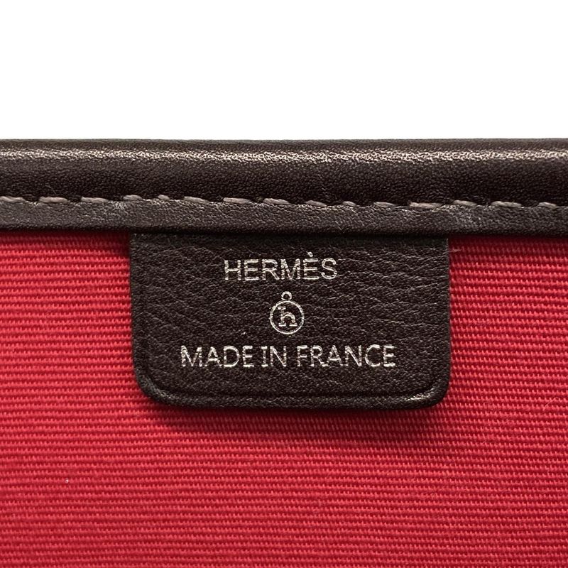 Hermes Petite Ash Tote Bag Dark Brown And Red Petite Ash