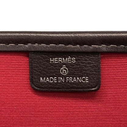 Hermes Petite Ash Tote Bag Dark Brown And Red Petite Ash