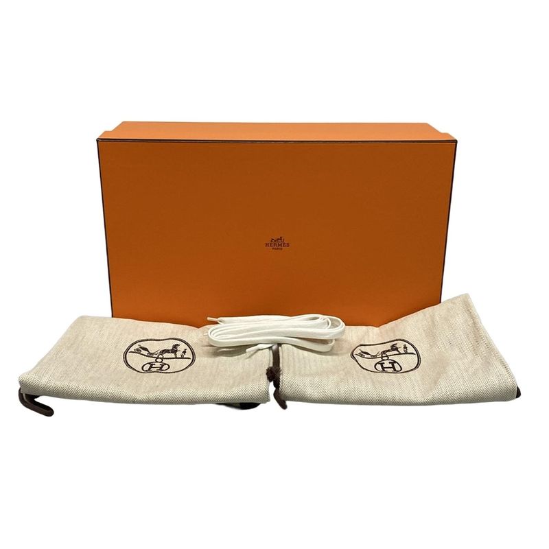 Hermes Sneakers 37.5 Women's Bouncing Gray Ivory And Beige Mesh