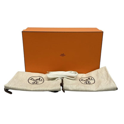 Hermes Sneakers 37.5 Women's Bouncing Gray Ivory And Beige Mesh