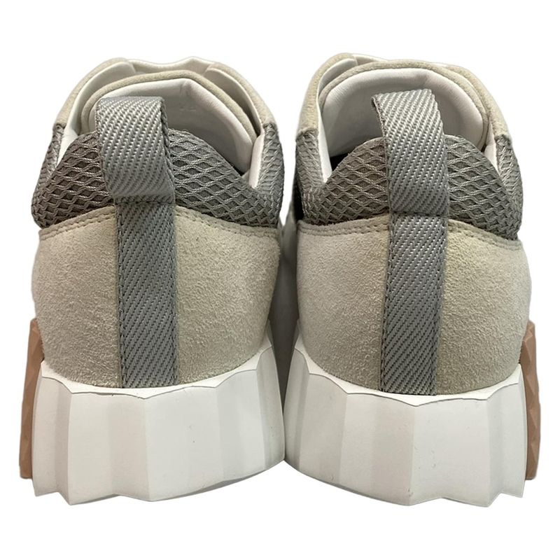 Hermes Sneakers 37.5 Women's Bouncing Gray Ivory And Beige Mesh