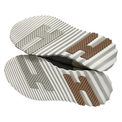 Hermes Sneakers 37.5 Women's Bouncing Gray Ivory And Beige Mesh