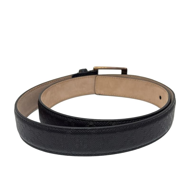 Gucci Belt 85 34 - 345658 Black And Gold Leather