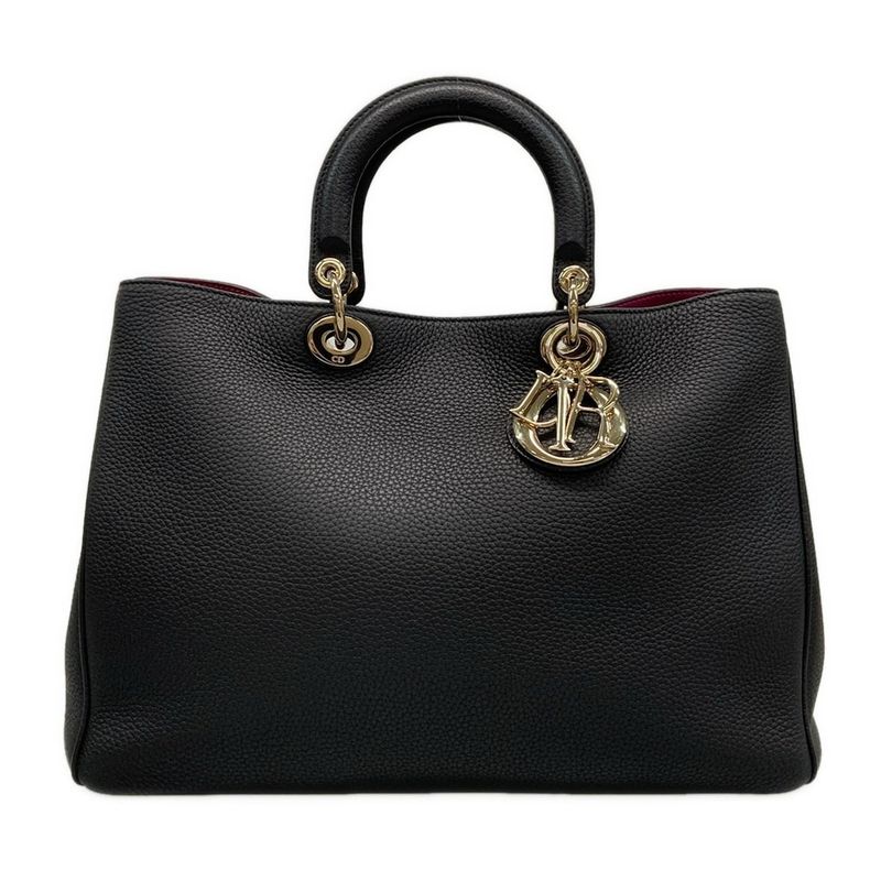 DIOR Christian Dior Tote Bag Diorissimo M09010trl M900 Black Leather